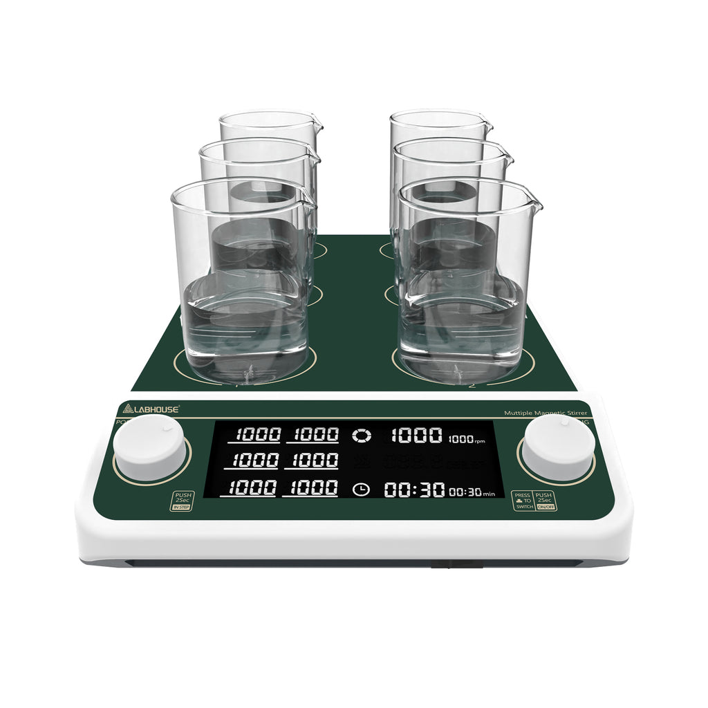 MMS-6Pro Multi Position Magnetic Stirrer, 6-Station, 50-1500RPM