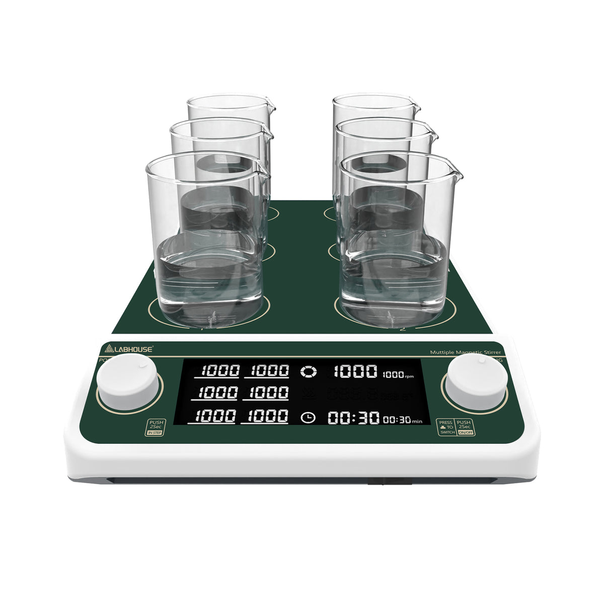 MMS-6Pro Multi Position Magnetic Stirrer, 6-Station, 50-1500RPM