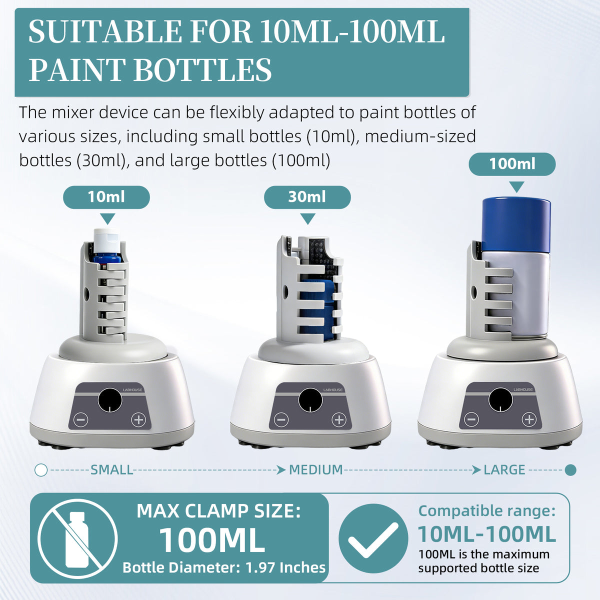 MVM-Pro Hands-Free Vortex Paint Shaker, 3000RPM