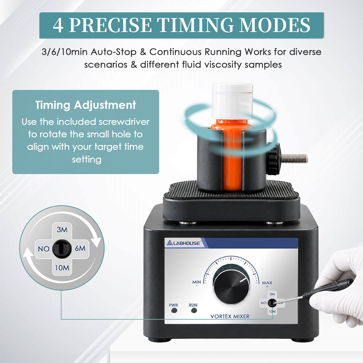 MVM-F Clamp-Type Vortex Mixer, 0-2500RPM, Hands Free