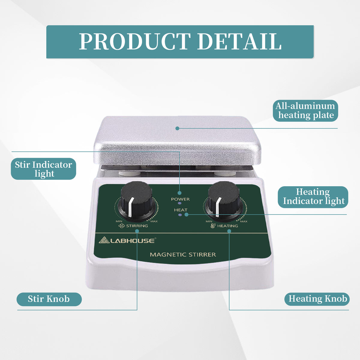 LHS-2 Magnetic Stirrer Hot Plate, 300°C/572°F, 2000RPM, 2L